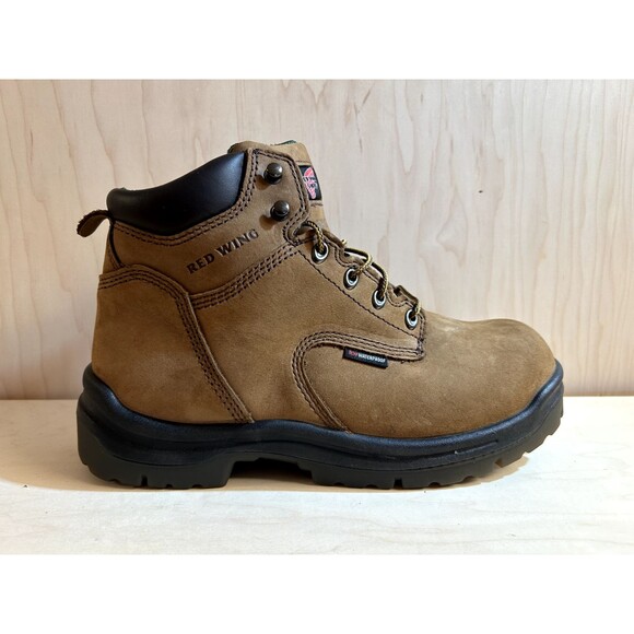 Red Wing King Toe Men\'s 6-inch Waterproof Soft Toe Boot US 9D Brown Leather main image 3